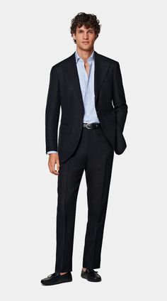 Mens Formal Wear Ideas, Suits For Homecoming Men, Mens Suit No Tie, Business Formal Outfits For Men, Formal Wedding Guest Dress Men, Formal Business Attire For Men, Classic Formal Outfit Men, Wedding Guest Men Outfit Formal, Black Man Wedding Suit