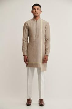 Beige Kurta Outfit, Beige Kurta Men, Men’s Kurta, Panjabi For Men, Clothing Boutique Decor, Sf Fashion, Stylish Boy Clothes