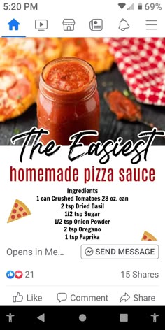 the easy homemade pizza sauce recipe