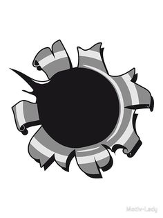 a black and white image of a round object with stripes on the bottom, surrounded by arrows