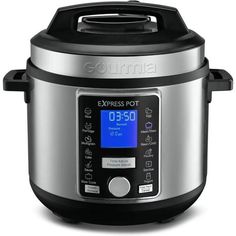 an electric pressure cooker with the timer on