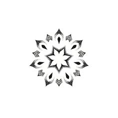 an artistic black and white snowflake design