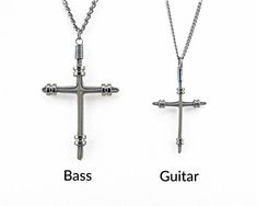 Bass String Cross - Retuned Jewelry Aesthetic Ropa, Guitar Jewelry, Guitar String Jewelry, Guitar String Bracelet, Guitar Ideas, Guitar Strings, Jewellery Ideas, String Bracelet, Ring Size Guide