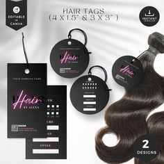 the hair tag is shown next to two tags for each product, and three are also available