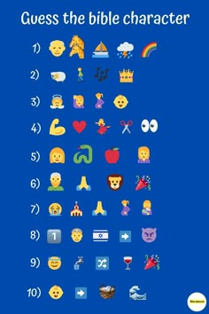 guess the bible character emoji bible quiz Bible Study Games For Youth, Emoji Bible Characters, Vbs Games For Teens, Fun Bible Study Games, Bible Bowl Questions And Answers, Guess Who Bible Characters