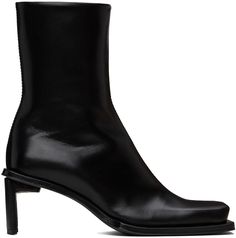 Handcrafted ankle-high buffed lambskin boots in black. · Square toe · Zip closure at inner side · Elasticized gusset at collar · Memory foam insole · Vegetable-tanned buffed leather lining · Rubber injection at covered block heel · Rubber injection at vegetable-tanned leather sole · Heel: H2.25 in Supplier color: Black Miista Boots, Miista Shoes, Black Square, Designer Boots, Vegetable Tanned Leather, Boot Shoes Women, Block Heels, Apparel Accessories, Memory Foam