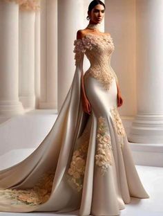 Wedding Dress 2024, Classy Wedding Dress, Evening Dress Fashion, Lace Decor, فستان سهرة, Dress 2024, 3d Flowers, Prom Party