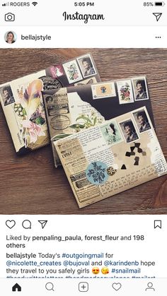 an instagram page on instagram with photos and postcards attached to it,