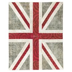 the union jack flag is on display in front of a white background with red accents