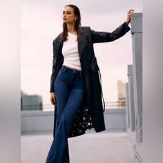 Questions? Leave A Comment Below! Spring Workwear Leather Long Coat, Spring Leather Long Coat For Work, Spring Workwear Long Leather Jacket, Spring Long Leather Jacket For Work, Spring Leather Long Coat, Casual Long Leather Jacket For Spring, Faux Leather Trench Coat, Leather Elbow Patches, Panel Jacket