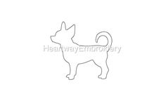 the outline of a dog's head is shown in black on a white background