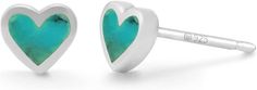 Amazon.com: Boma Jewelry Sterling Silver Heart Stud Earrings (Turquoise): Clothing, Shoes & Jewelry Turquoise Clothing, Earrings Turquoise, Heart Stud Earrings, Heart Studs, Heart Earrings Studs, Sterling Silver Heart, Sterling Earrings, Silver Heart