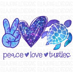 the peace love turtles svt file is shown in purple and blue with an image of a