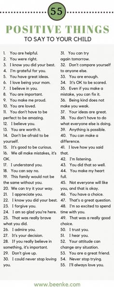 the 25 positive things to say to your child