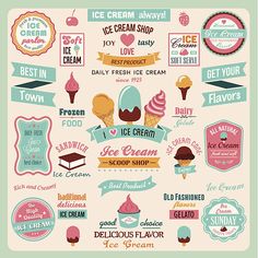 ice cream labels and emblems