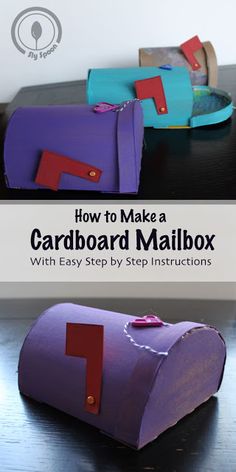 the cardboard mailbox is made to look like it's being used as a craft