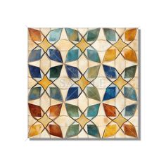 an artistic tile design with multicolored tiles