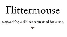 a black and white photo with the words, littermouse lancashire's dialect term used for a bat