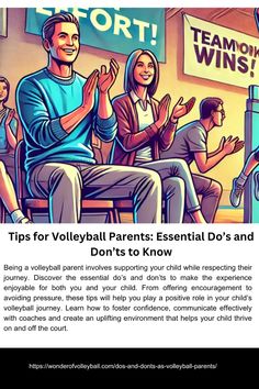 an advertisement for volleyball parents'essential do's and don'ts to know