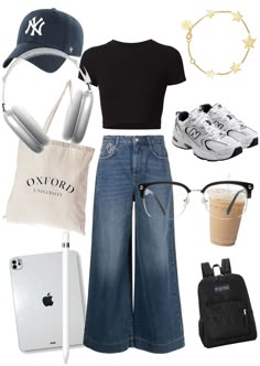 Cute Casual Concert Outfit Ideas, Cute Outfits University, Basic Everyday Outfits Casual, Casual Outfits University, Uni Fits Aesthetic, University Outfit Ideas Summer, University Aesthetic Outfit