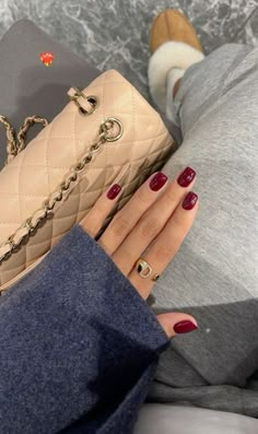 Biab Nails, Burgundy Nails, Nail Colours, Red Nail, Autumn Nails