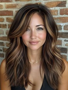 42 Stunning Lowlights Hair Color Ideas for 2024 Fall Dark Brown Balayage, Fall Inspired Blonde Hair, Hilites On Dark Brown Hair, Dark Brown To Blonde Highlights, Dark Brown Hair With Highlights And Lowlights Fall, Lowlights In Hair, Add Dimension To Brown Hair, Brown Hair With Blonde Dimension, Lowlights In Dark Brown Hair