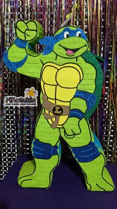 Ninja Turtles Pinata, Ninja Turtle Pinata, Grinch Cake, Ninja Turtles Birthday Party, Leonardo Ninja Turtle, Ninja Turtle Party, Ninja Turtle Birthday, Turtle Birthday, Turtle Party