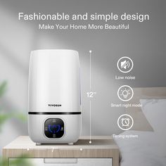 an air purifier is shown with instructions to make it more beautiful and comfortable