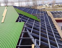 the roof of a building that is being constructed