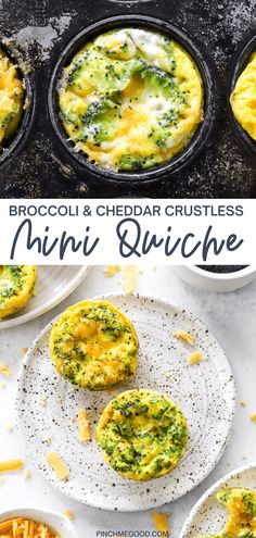 broccoli and cheddar crusts in mini quiches