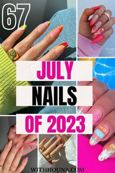 67 Cute July Nails of 2023 and July Nail Colors We Can't Get Over Nail Ideas 2023 Summer, July Nail Colors, July Nails 2023, Summer Nail Colors 2023, Nails Of 2023, Fall Nails Chrome, Nail Colors For Summer, Easter Nails Acrylic, Acrylic Halloween Nails