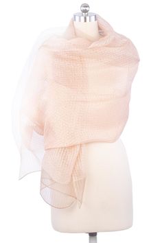 Wear this Sheer Social Wrap Scarf to walk the streets with elegance. Because it is composed of high-quality fabric, it is delightful to the touch. It's the ideal lightweight scarf with a raw hem for breezy days. It will go with anything in your closet. Material : Silk, Rayon Size : 27"x70" Imported One Size Silk Shawl Scarf For Spring, Elegant Spring Beach Shawl, Elegant Silk Scarf For Beach Spring Season, Elegant Silk Scarf For Beach And Spring, Elegant Silk Scarf For Spring Beach, Chic One Size Shawl For Spring, Chic One-size Shawl For Spring, Chic Cream Silk Scarf For Spring, Chic Cream Scarves For Spring