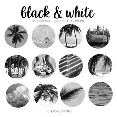 black and white photos with the words, black and white tropical high - light covers