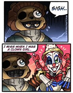 a comic strip with an image of clowns