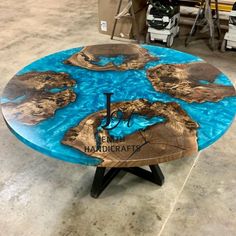 a table that has been made to look like the map of the world on it