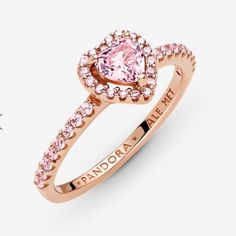 Pandora Sparkling Elevated Heart Ring 188421c04-56 Elevated Heart Ring, Pandora Rings Heart, Pink Heart Rings, Pandora Bracelet Charms Ideas, Cute Promise Rings, Pandora Pink, Pandora Heart, Charms Pandora, Pandora Hearts