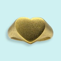 An adjustable band with a with a heart shaped signet top. Metal: 24kt gold-plate over brass Adjustable A With A Heart, Snake Ring Gold, Heart Signet Ring, Knife Necklace, Gold Signet Ring, Interesting Places, Brass Necklace, Gold Snake, 24kt Gold