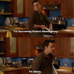 New Girl Memes, Nick Miller Quotes, New Girl Quotes, Jake Johnson, Writing Memes, Nick Miller, Big Mood, Crust Pizza