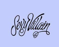 the word sevyvillia written in cursive writing on a blue background