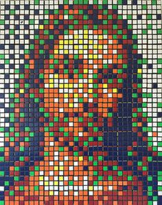 an image of the face of jesus made out of pixels