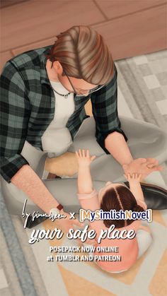 A simmireen x MySimlishNovel collab posepack! 'Your safe place' ~ Santareen adventcalender DAY 10  7 family poses between an adult and an infant ♥  family poses with an infant for the sims 4 Family Poses, Family Posing, Safe Place