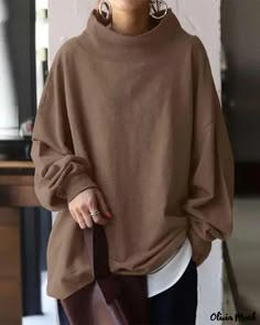 Color: coffee, Size: 2XL How To Fold Hoodies, Custom Hoodies Ideas, Hoodies Aesthetic, Matching Hoodies, Oversize Pullover, Long Sleeve Jumper, Winter Pullover, Oversized Pullover, Cool Hoodies