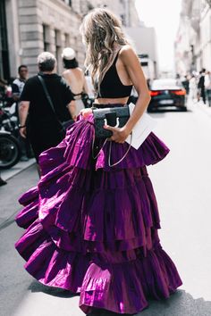 Coachella Outfits, Coachella Festival, Moda Chic, Mode Boho, Skirt Maxi, Looks Street Style, Street Style Summer, Purple Fashion, Street Style Looks