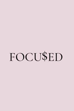 the word focused on a pink background