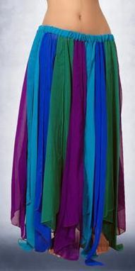 Chiffon Skirt Multi Color Panels - ooh I like! Aladdin Jr, Genie Costume, Petal Skirt, Fire Fairy, Ren Fest, Belly Dance Outfit, Skirt Purple, Paneled Skirt, Belly Dance Costume