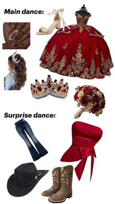 Red Quince Damas Outfits, Quinceanera Red Decorations, Chambelanes Outfits Quinceanera Burgundy, Hollywood Quince Theme, Chambalans Outfits Quince Purple, Chambelanes Vaqueros Outfits Red, Chamberlain Outfits Quince, Asking Damas To Be In Quince, Red Quince Dresses Mexican