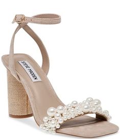 Steve Madden Martye Suede Pearl Embellished Dress Sandals | Dillard's Pearl Embellished Dress, Wedding Shoes Pearl, Pearl Wedding Shoes, Pearl Wedding, Embellished Dress, Dress Sandals, Dillard's, Wedding Shoes, Steve Madden