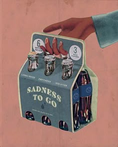 an advertisement for sandnes to go with a hand reaching out from the top of a box