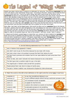 the legend of stinky jack worksheet for kids to learn how to spell