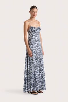 Anessa Maxi Dress Leilani Mid Blue – Faithfull the Brand Blue Maxi Dress With Tie Straps For Garden Party, Blue Maxi Dress With Tie Straps For Brunch, Floral Print Maxi Dress With Spaghetti Straps For Daywear, Floral Maxi Dress With Spaghetti Straps For Daywear, Spaghetti Strap Maxi Dress With Floral Print For Daywear, Blue Rayon Maxi Dress For Daywear, Ditsy Floral Print Maxi Dress For Daywear, Daywear Maxi Dress With Knotted Spaghetti Straps, Square Neck Maxi Dress With Tie Straps For Daywear